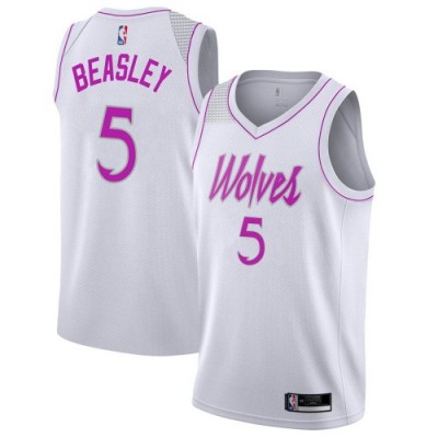 Nike Minnesota Timberwolves #5 Malik Beasley White NBA Swingman Earned Edition Jersey Men's